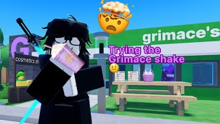 Trying the Grimace Shake in roblox??? Go to the description if you want the game link.