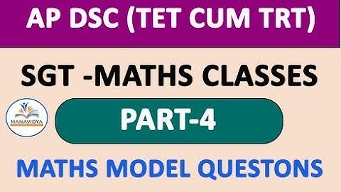 #apdsc #apdscsgt  AP DSC SGT Maths Classes in Telugu by manavidya