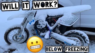 Fast Electric Pit Bike Snow Test in Sub Zero Temperatures - Electro & Co. EMX14