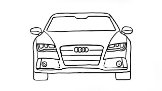 How to draw an Audi RS7 - Drawing Audi RS7 - How to Draw Sports Car