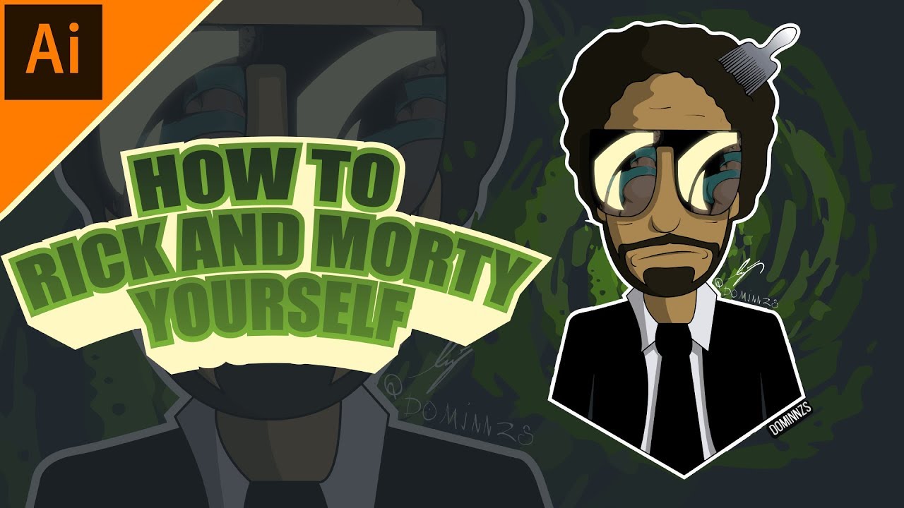 How To Rick and Morty Yourself - Speed art - Adobe Illustrator - YouTube