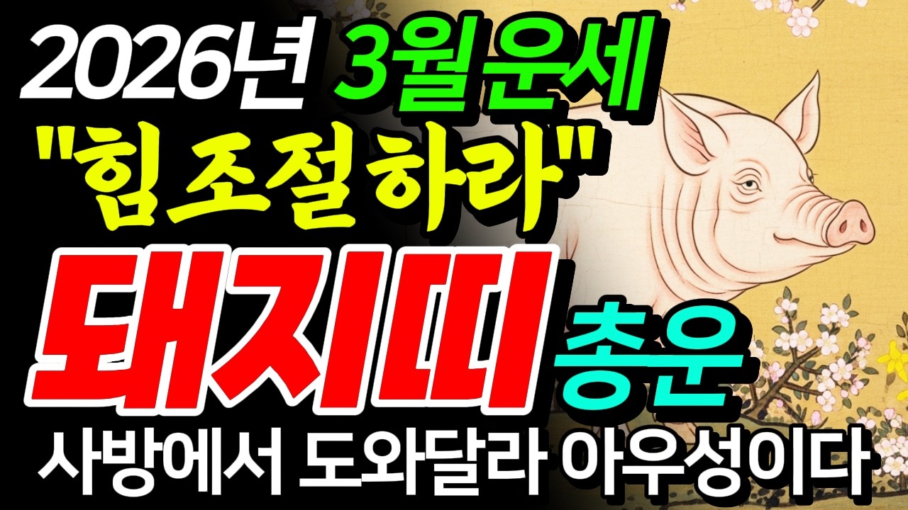 (돼지띠 주목) 26년 3월 힘들어 죽겠는데 다 대박 만날 과정이다?? 일상에서 실천하는 개운 비결