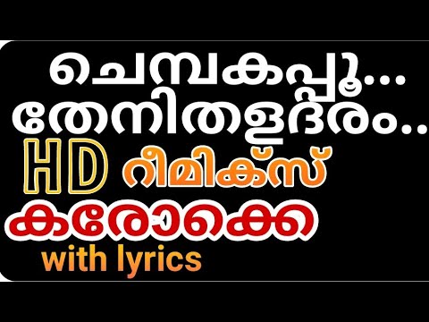 CHEMPAKAPPOO THENITHALADHARAM KARAOKE WITH LYRICS  HD REMIX KARAOKE  CHEMPAKAPPOO THENIDALADHARAM