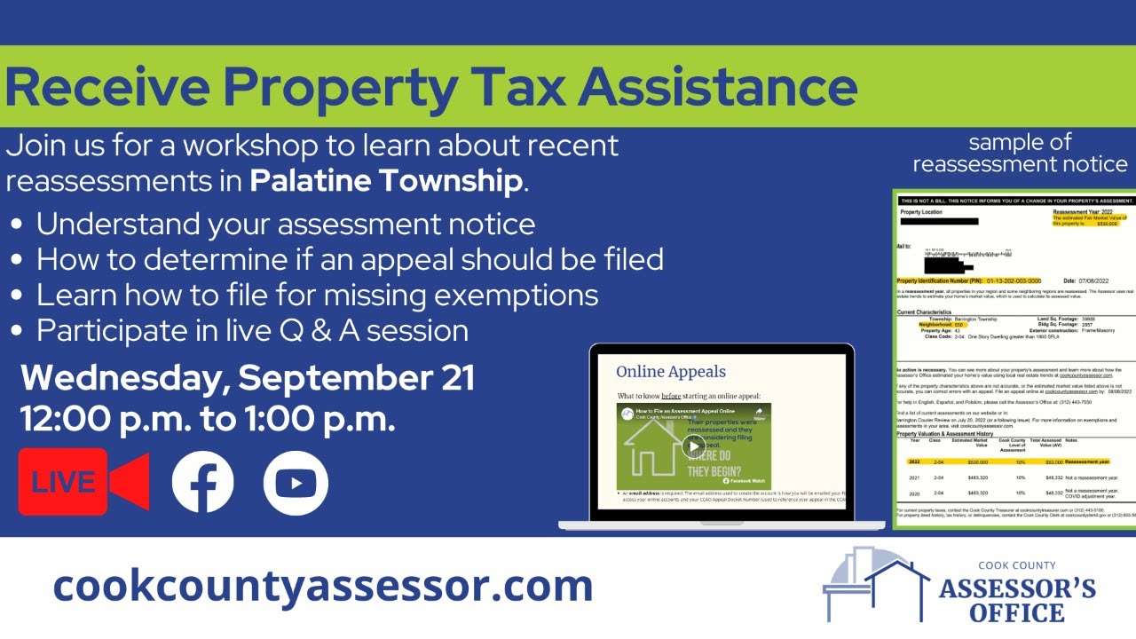 Receive Property Tax Assistance Palatine Township YouTube