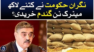 How many lac metric tons of wheat did the caretaker government buy?| Aaj News