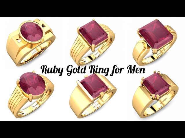 AD Red Stone Original Impon Finger Rings For Men Daily Wear FR1073