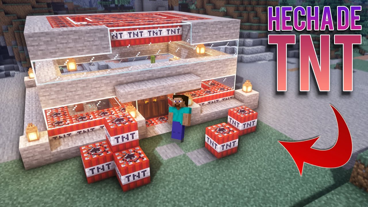 Como Hacer una Casa de Dinamita TNT en Minecraft para Survival