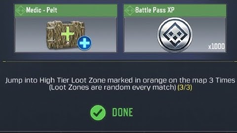 Call Of Duty Mobile Jump into High Tier Loot Zone marked in orange on the map 3 times Task Complete