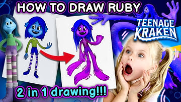 How to draw Ruby Gillman Teenage Kraken. Drawing lesson