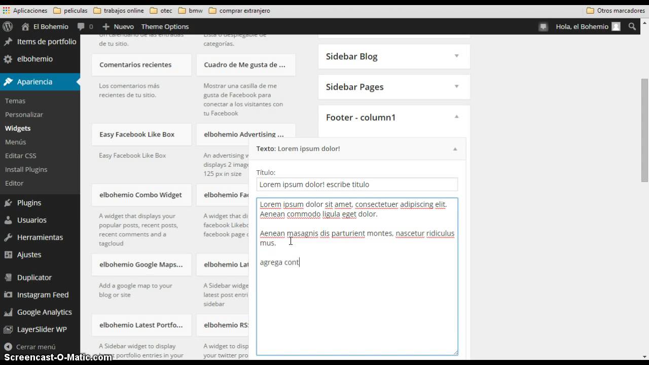Cambiar Texto Quienes Somos YouTube