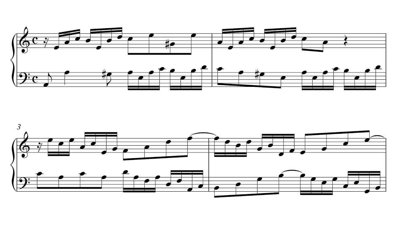 Bach Invention 13 in A Minor BWV 784 Urtext Edition