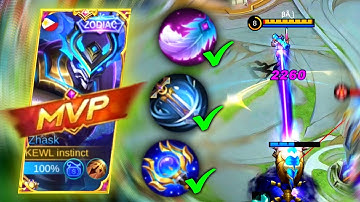 100% DEADLY!! ZHASK BEST BUILD AND EMBLEM 2022 | ZHASK BEST GAMEPLAY ~MLBB