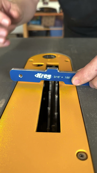 Using @KregToolCompany precision router table setup bars to help us set the depth for the Dado set