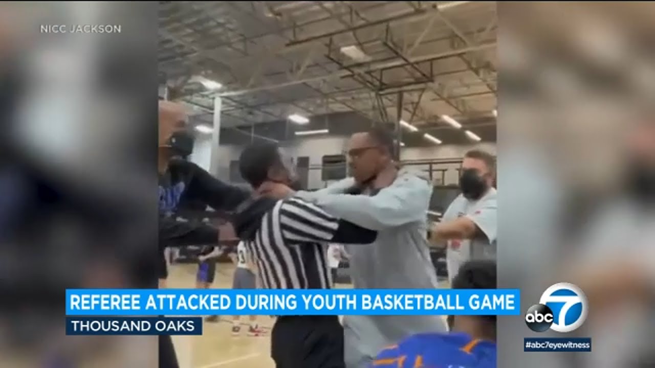 Video Referee attacked by youth basketball coach at game in Thousand