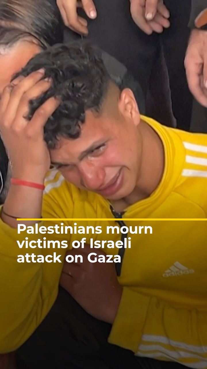 Palestinians mourn victims of Israeli attack on Gaza | AJ #shorts