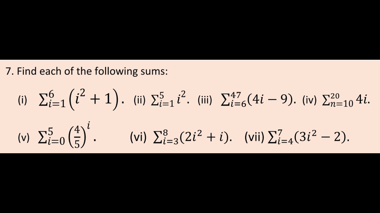 Summation of Sigma Notation