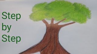how to draw a tree || tree drawing easy step by step for beginners || art video