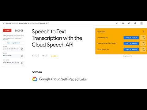 [#ssh_issue] Speech to Text Transcription with the Cloud Speech API || #GCRF || #qwiklabs || #GSP048