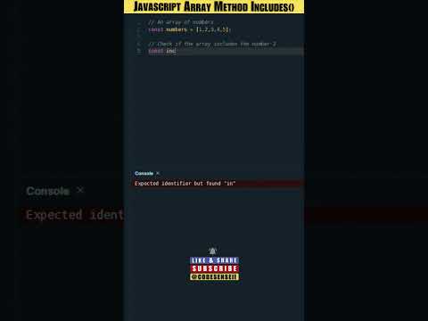 Learn JavaScript Array Method Includes Tutorial #shortsvideo #shortvideo #shorts #short #shortsfeed