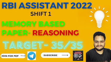 RBI Assistant 2022 Memory Based Paper | RBI Assistant Admit card out | Target 35 | Bankers Pedagogue