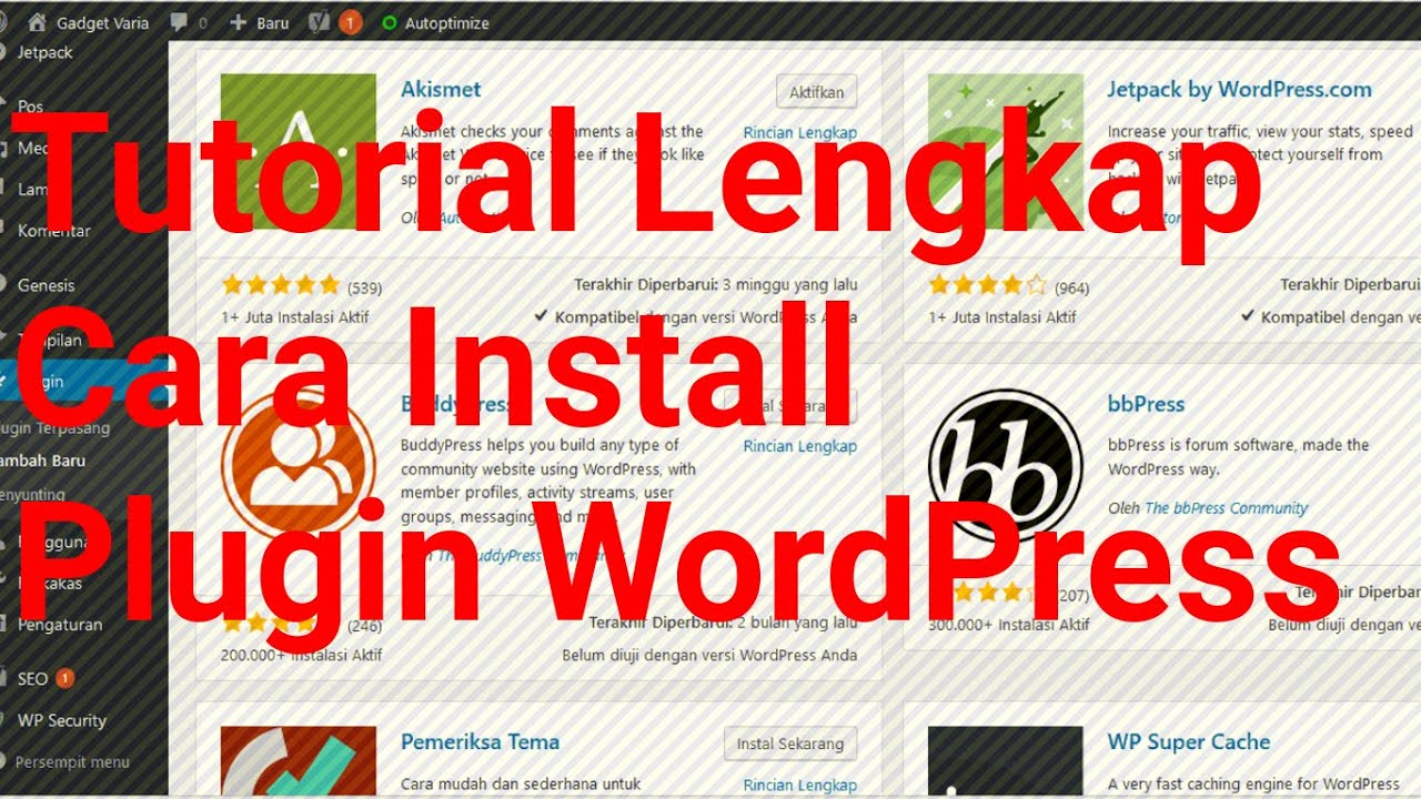 Tutorial Lengkap Cara Install Plugin WordPress - YouTube