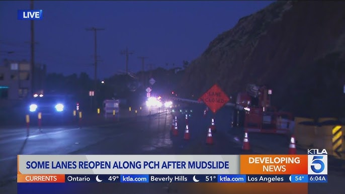 One lane open after rockslide shuts down Pacific Coast Highway in