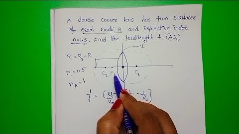 A double convex lens has two surfaces of equal radii R and refractive index n=1.5.Find the focal len