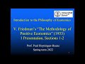 Philosophy of Economics V.1 Presentation of Friedman (1953), Sections 1-2