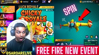 CHICKY ROYALE - FREE FIRE | NEW LUCK ROYALE GUN SKIN & BUNDLE EVENT | FF NEW EVENT TODAY UNLOCK