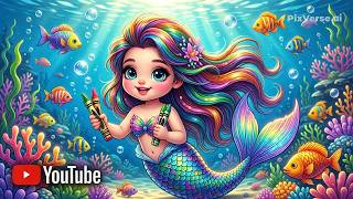 🌈 I Color a Cute Mermaid Step by Step 🎨✨ Relaxing Coloring