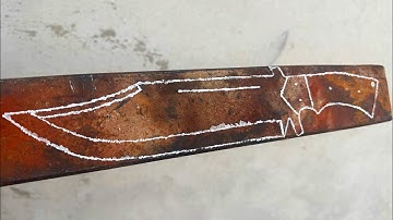 Creating Sharp Bowie Knife From a Rusted Leaf Spring