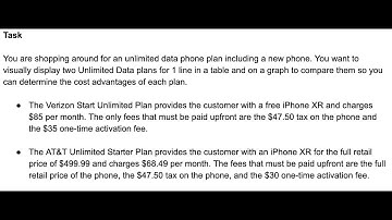 Cell Phone Plans Task (Verizon vs. AT&T) Assignment