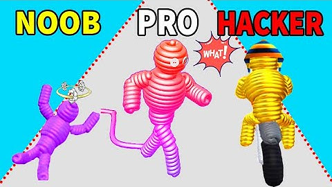 NOOB vs PRO vs HACKER in Rope Man Run game Gameplay All Levels New part
