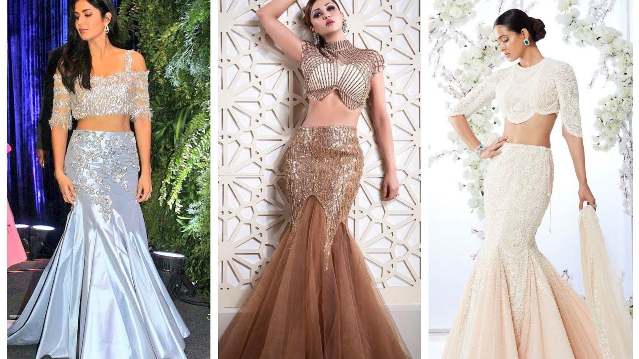 Beige Net Fish Cut Designer Gown 63485 | Indian gowns dresses, Designer  gowns, Gowns dresses