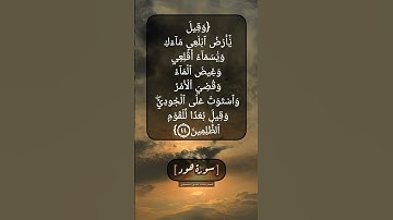 سورة هود الآية ٤٤ بصوت الشيخ محمد صديق المنشاوي