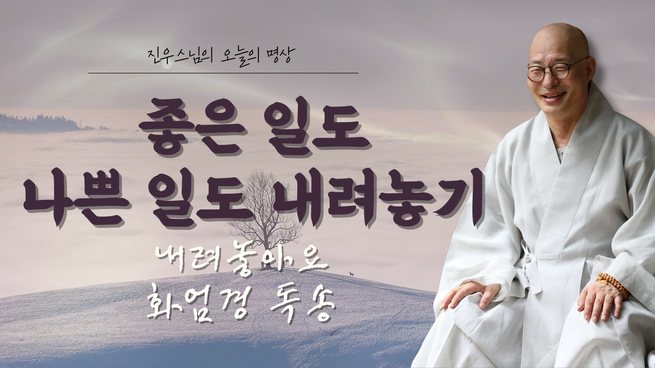 좋은 것을 붙잡는 순간, 나쁜 것도 함께 온다 -내려 놓아요 - 화엄경 독송 #오늘의명상#진우스님#분별심#집착심#인과법칙