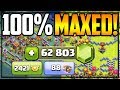 62,800 GEMS Later BOTH Villages 100% MAXED in Clash of Clans