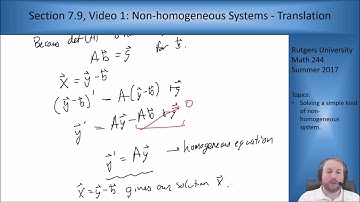 MATH 244: Section 7.9, Video 1: Non-Homogeneous Systems - Translation