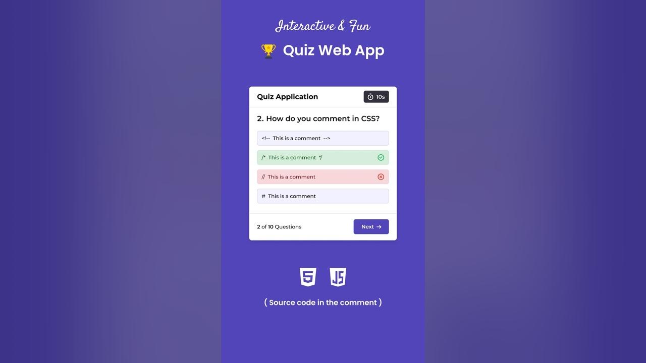 Quiz App with Timer in HTML CSS & JavaScript - YouTube