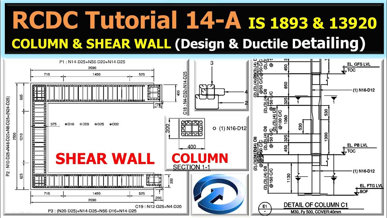 RCDC Tutorial 14A COLUMN SHEAR_WALL (Design Ductile_Detailing