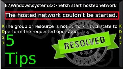 Fix Hosted Network Couldn