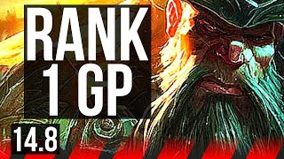 GANGPLANK vs DARIUS (TOP) | Rank 1 GP, Comeback, 10 solo kills, Rank 9 | TR Challenger | 14.8