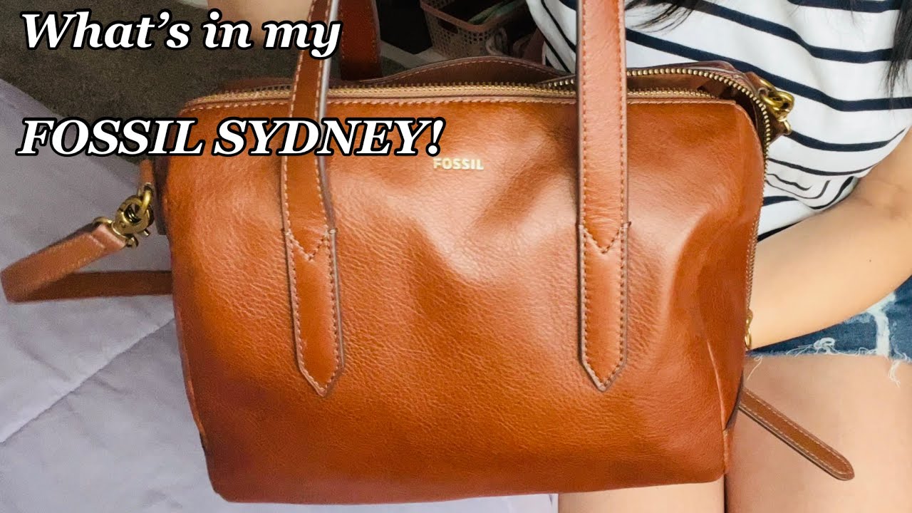 What's in my bag? Fossil Sydney Satchel in Medium Brown 
