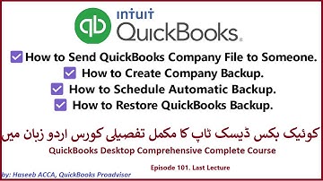 Ep 101. How to Create Backup, Schedule Automatic Backup, Restore a backup file in QB. Urdu / Hindi