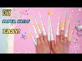 How to make paper nails  easy handmade tutorial