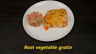 Root vegetable gratin