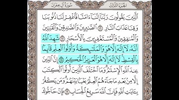 سورة آل عمران الآيات من 16 إلى 19 مكررة 10 مرات