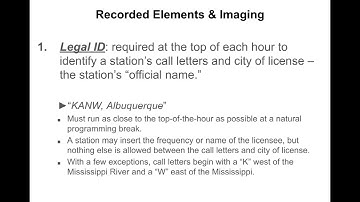 KANW Radio Broadcasting Class Session 3-2 Recorded Elements and Imaging