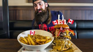 THE CANADIAN BREWHOUSE BURGER \& POUTINE CHALLENGE | CANADA PT.3 | BeardMeatsFood