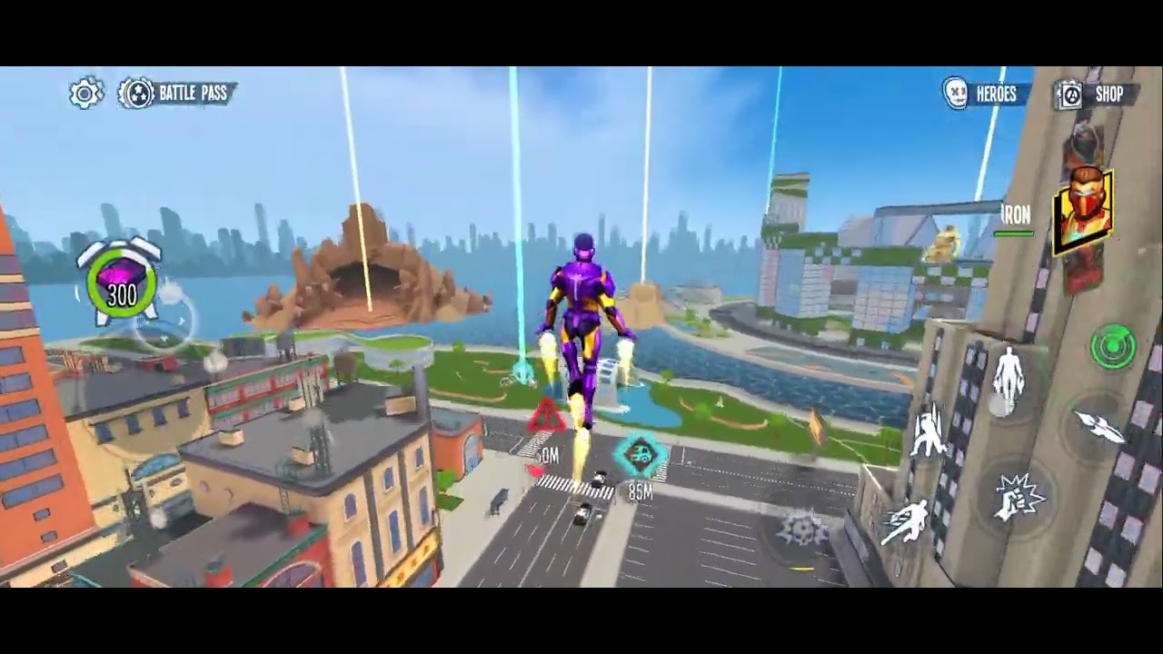 Spider fighter Main Ironman vs bad hulk and boss leave fighte car stop 